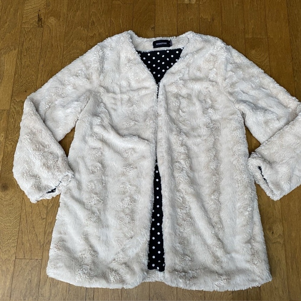 MINKPINK Cream Faux Fur Jacket